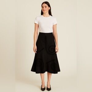 Marisa Christina Soutache Midi Skirt Size 4 | Godet Panel Boho Feminine Flare